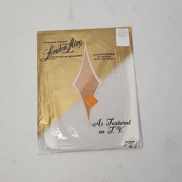 Vintage London-Aire Hosiery Sz 8.5 Seamless 1st No-Run Coronation NOS Prop Lot/6 - Picture 9 of 12